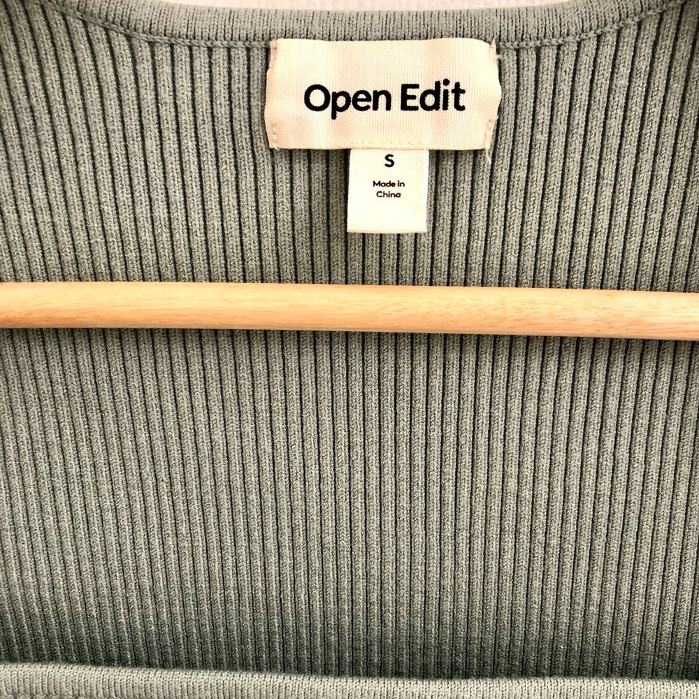 Open Edit Women's Ribbed Square Neck Top - Picture 5 of 5